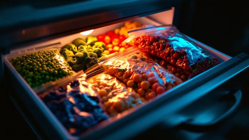 Tiefkühlfach mit Gemüsebeuteln - Tiefkühl Tip