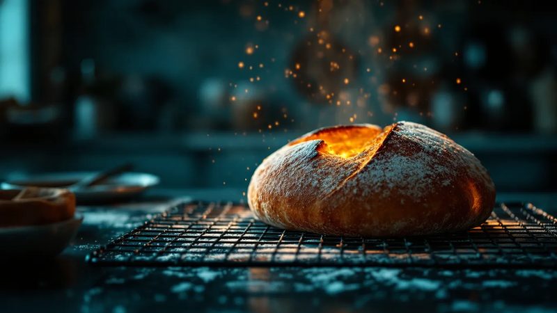 Frisch gebackenes Brot auf Kühlrost - Selbst-Brot Tip